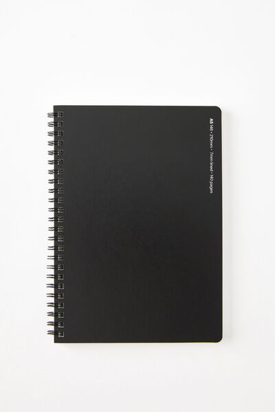 A5 Spiral Notebook, BLACK