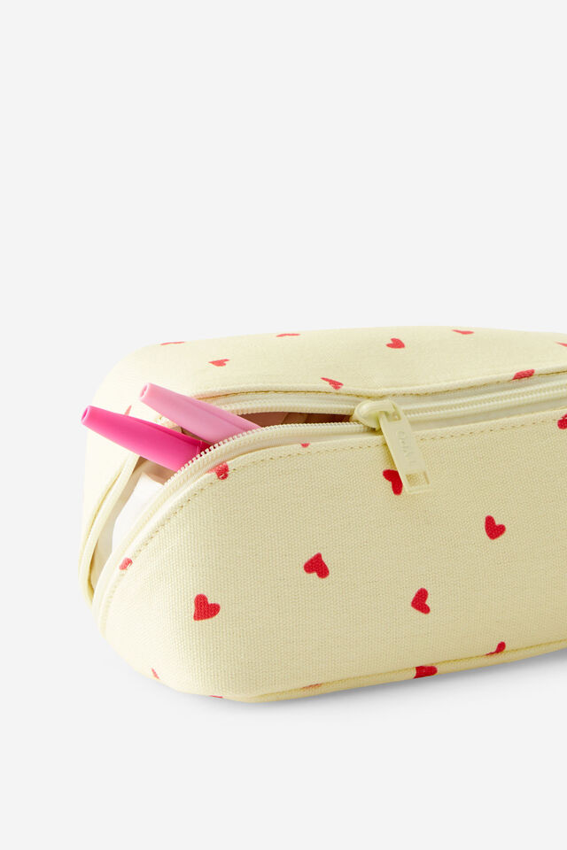 Felix Fold Out Pencil Case, FROZEN LEMON MICRO HEARTS