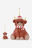 Oversized Resin Ornaments, HIGHLAND COW CANDY CANE - alternate image 2