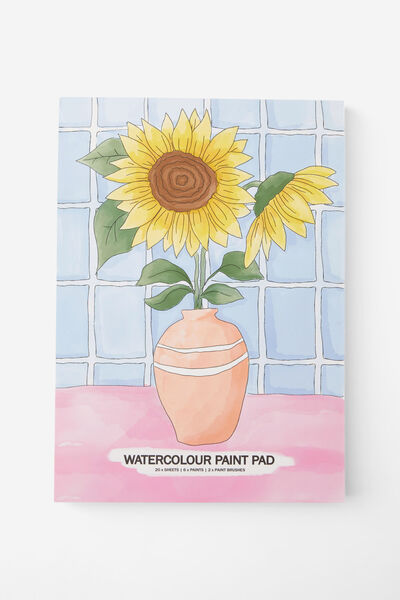 Large Watercolour Paint Pad, SUNFLOWERS