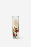 Christmas Glass Pillar Candle, NAUGHTY SANTA - example image 1