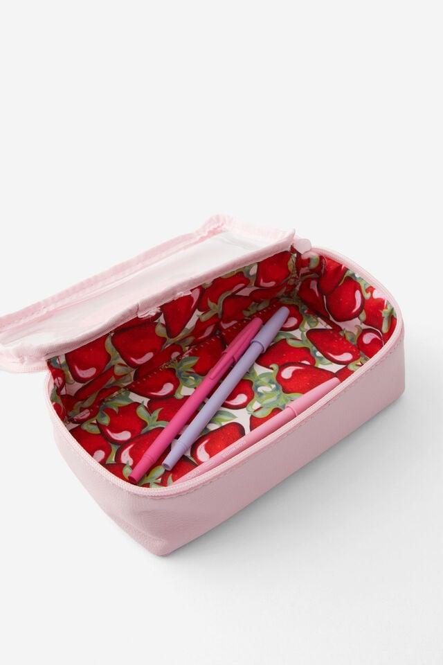Novelty Shaped Pencil Case, STRAWBERRY PUNNET