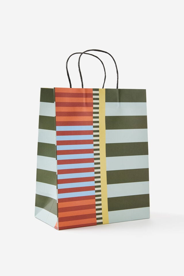 Gift Bag Medium, COLOUR BLOCK STRIPE