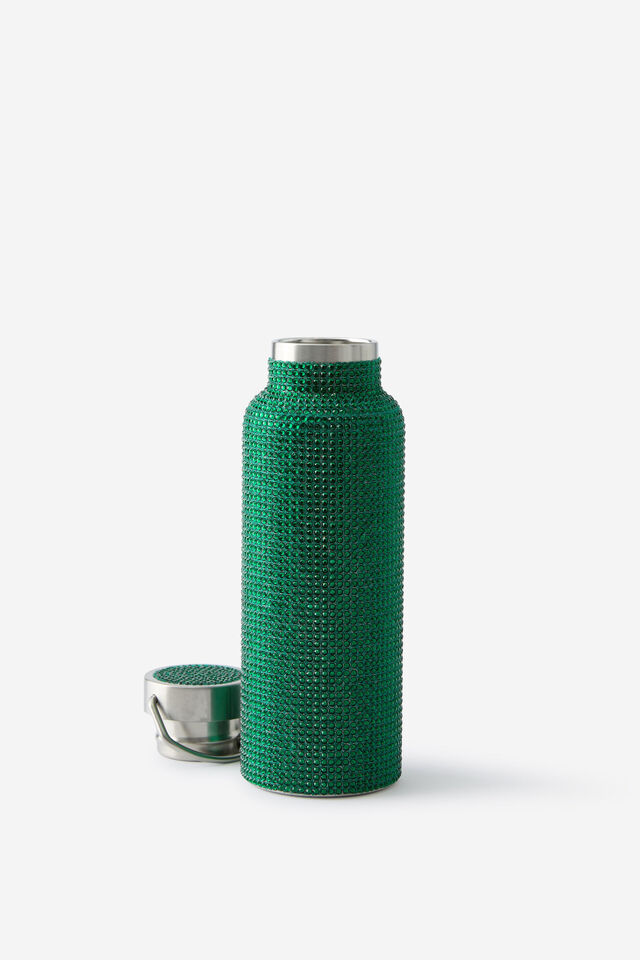 Bling It On Metal Drink Bottle, GREEN