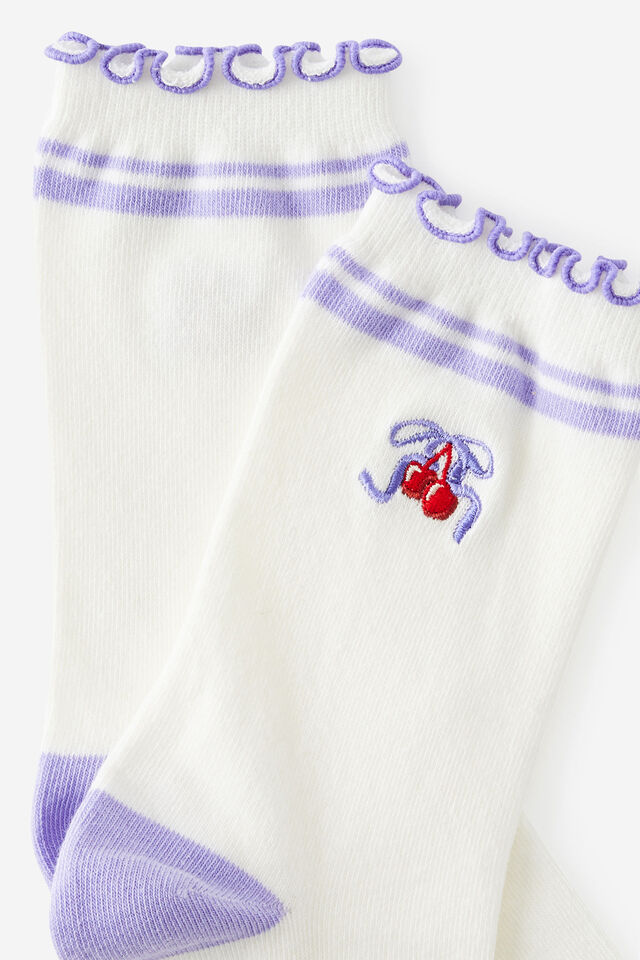 Mid Crew Socks, CHERRY BOW