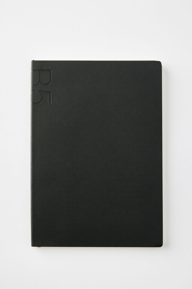 B5 Soft Cover Plain Notebook, BLACK
