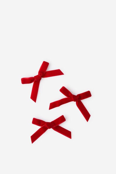 Small Bow Toppers, VELVET RED