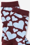 Mid Crew Socks, HEART YARDAGE BROWN - example image 2