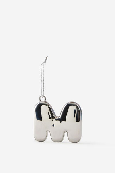 Alphabet Christmas Ornament, BUBBLE LETTER M