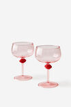 Novelty Cocktail Glass Set Of 2, LIPS - example image 1