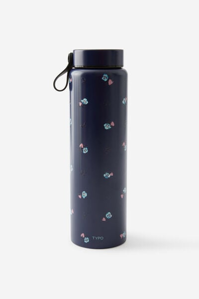 On The Move 1L Drink Bottle 2.0, DITSY PANSY / MIDNIGHT