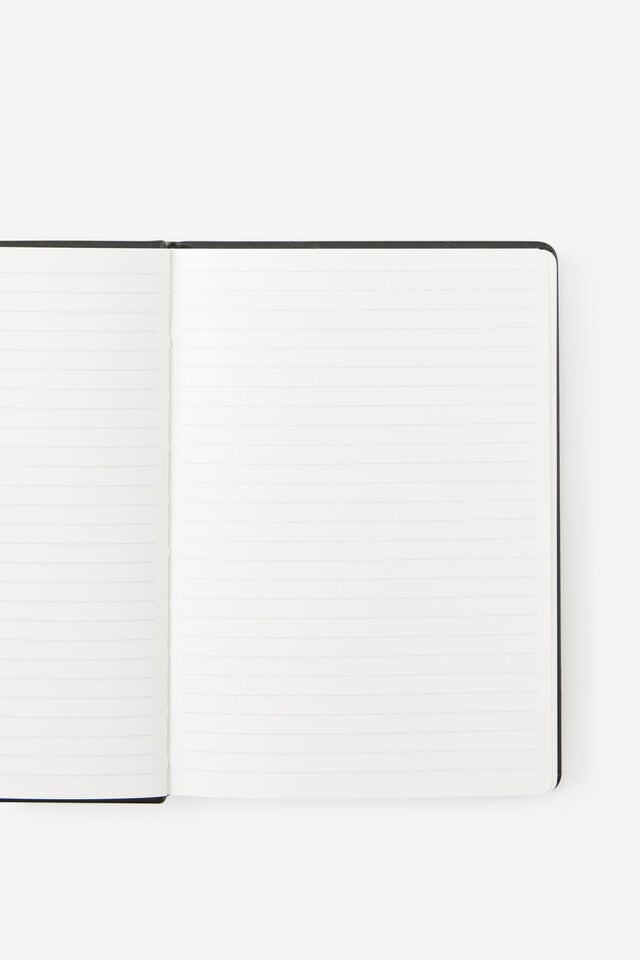 Personalised Metro B6 Hard Lined Notebook, Black