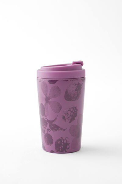 Metal Commuter Cup, DIGITAL ORCHID BERRY BLOSSOM