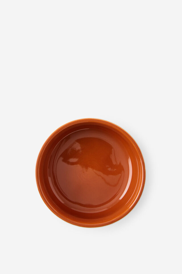 Sml Bulbous Bowl, GINGERBREAD / ORCHID