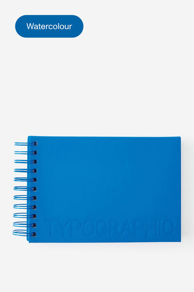 A5 Premium Spiral Watercolour Book, AZURE