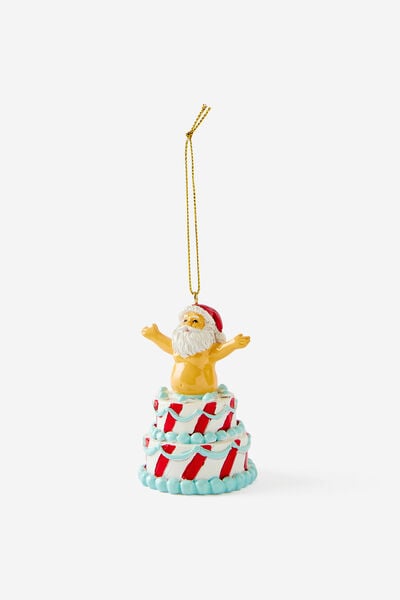 Resin Christmas Ornament, SANTA CHRISTMAS CAKE!