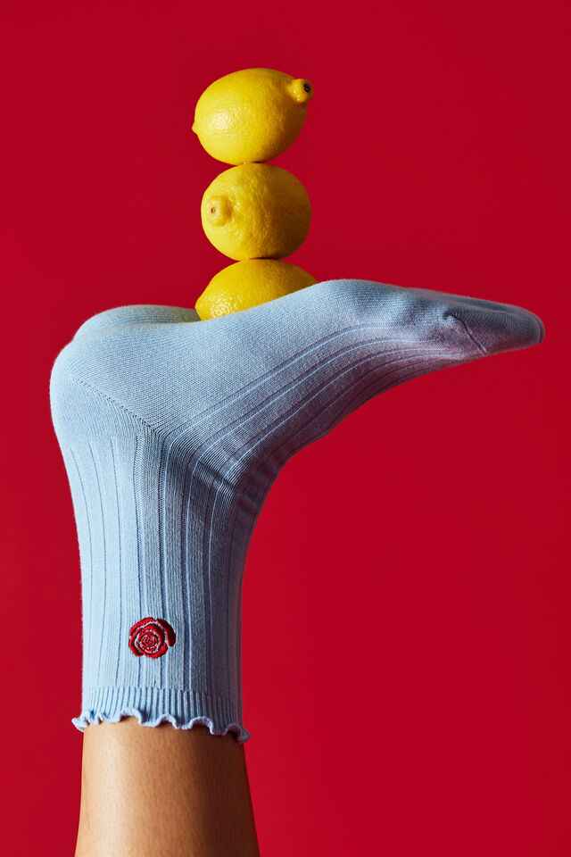 Mid Crew Socks, ROSE EMB