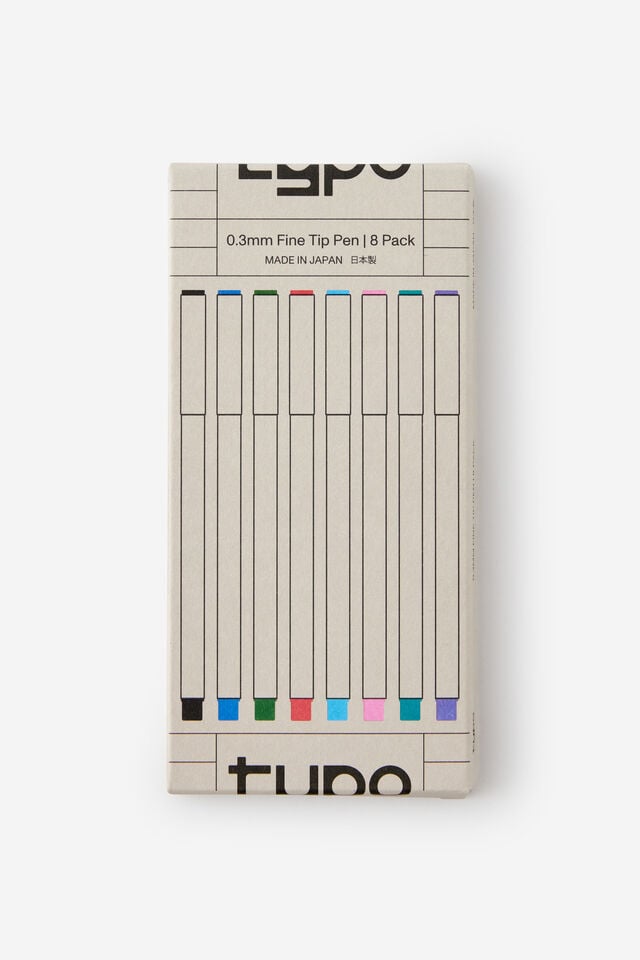 0.3Mm Fine Tip Pen 8 Pack, ALL COLOURS