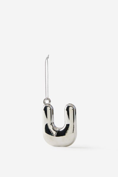 Alphabet Christmas Ornament, BUBBLE LETTER U