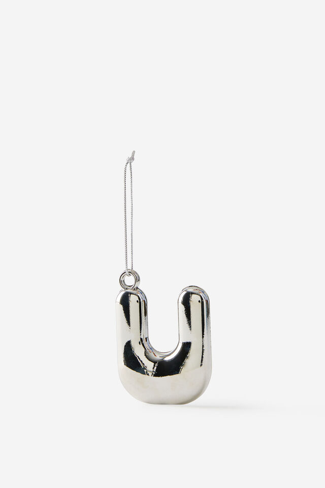 Alphabet Christmas Ornament, BUBBLE LETTER U