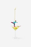 Christmas Cocktail Ornament, OLIVE MARTINI WITH SKATER! - example image 1