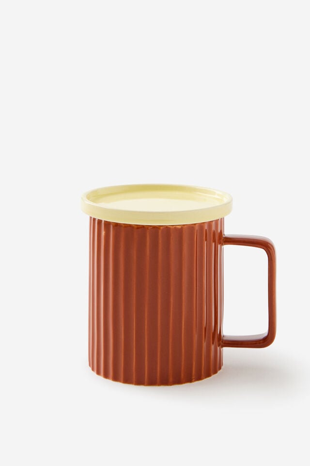 On The Go Mug With Lid, LIME & BURNT ORANGE
