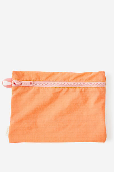 Zip Up Grid Pencil Case, JUST PEACHY STRAWBERRY MILK
