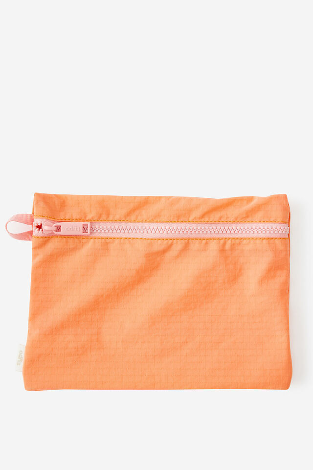 Zip Up Grid Pencil Case, JUST PEACHY STRAWBERRY MILK