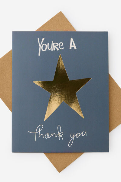 Premium Thank You Card 2.0, YOURE A STAR FOILED