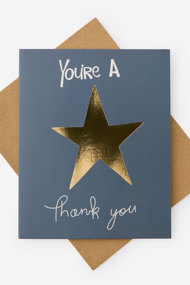 Premium Thank You Card 2.0, YOURE A STAR FOILED