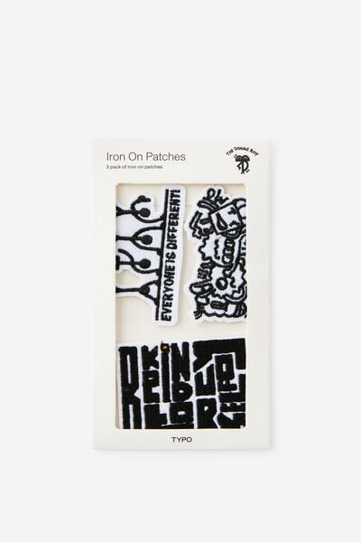 Lcn Iron On Patches 3Pk, LCN DOO DOODLE BOY/BE KIND TO YOURSELF