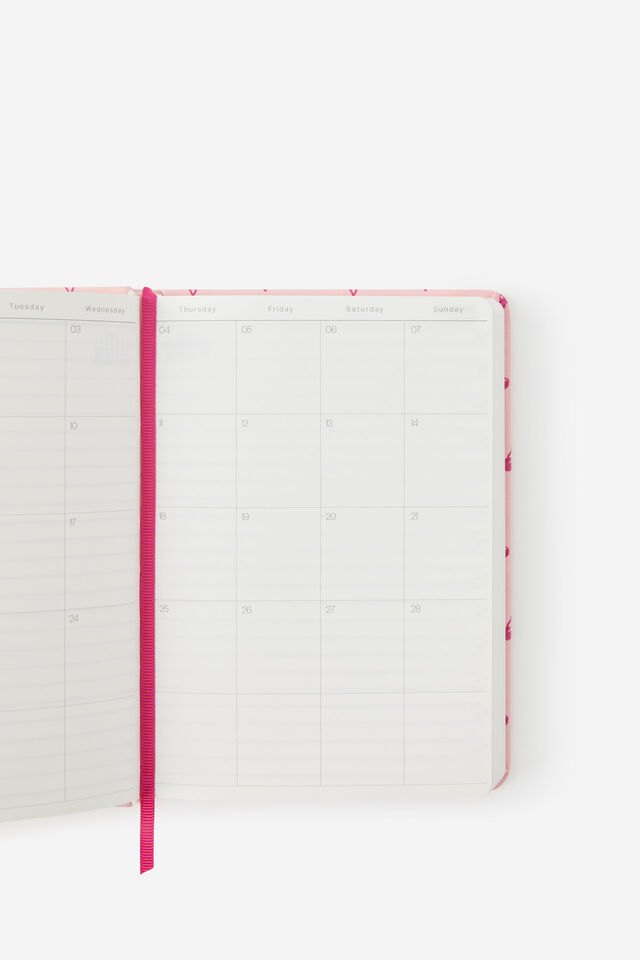 2027 B6 Daily On Schedule Diary, STRAWBERRY MILK DITSY CHERRIES