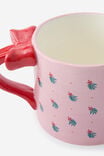 Christmas Novelty Shaped Mug, BOW/MISTLETOE - alternate image 2