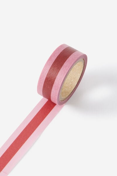 Washi Tape 15Mm, STRAWBERRY RED STRIPE