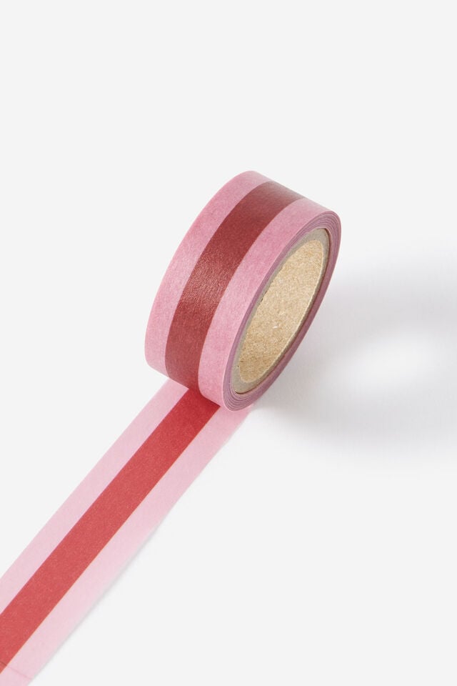 Washi Tape 15Mm, STRAWBERRY RED STRIPE