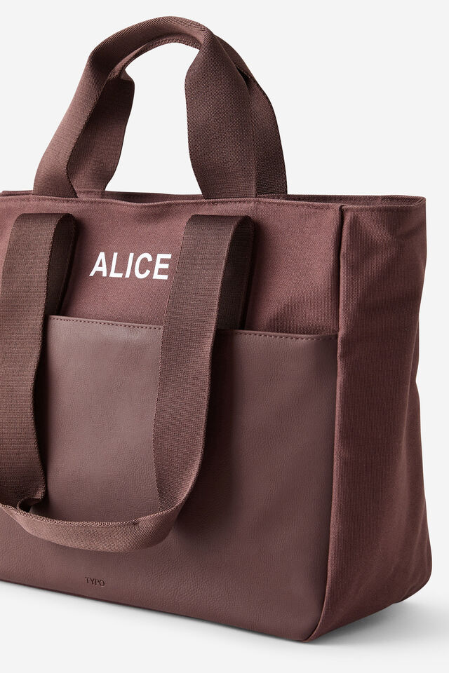 Personalised Essential Tote Bag, ESPRESSO