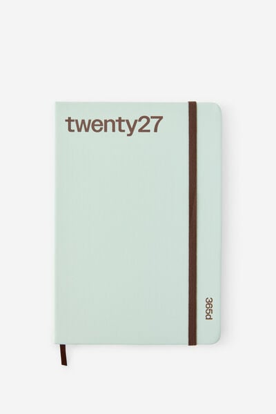 2027 A5 Daily On Schedule Diary, MINTY/ESPRESSO