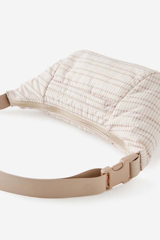 Daily Shoulder Bag, TAN CHECK