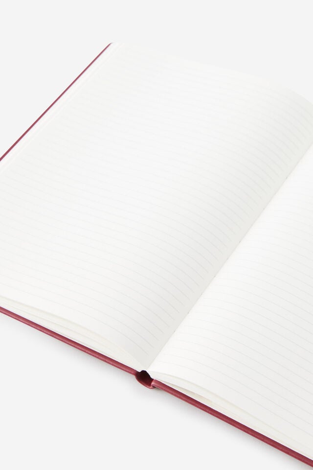 Personalised Metro B5 Hard Lined Notebook, Cabernet