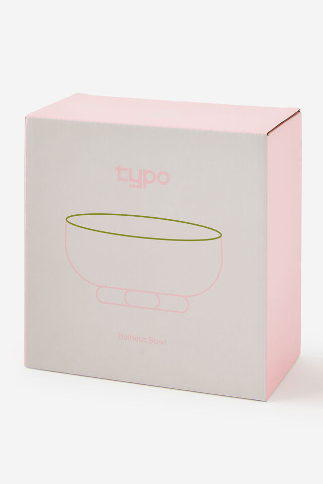 Bulbous Bowl, OLIVE MOSS / STRAWBERRY PINK
