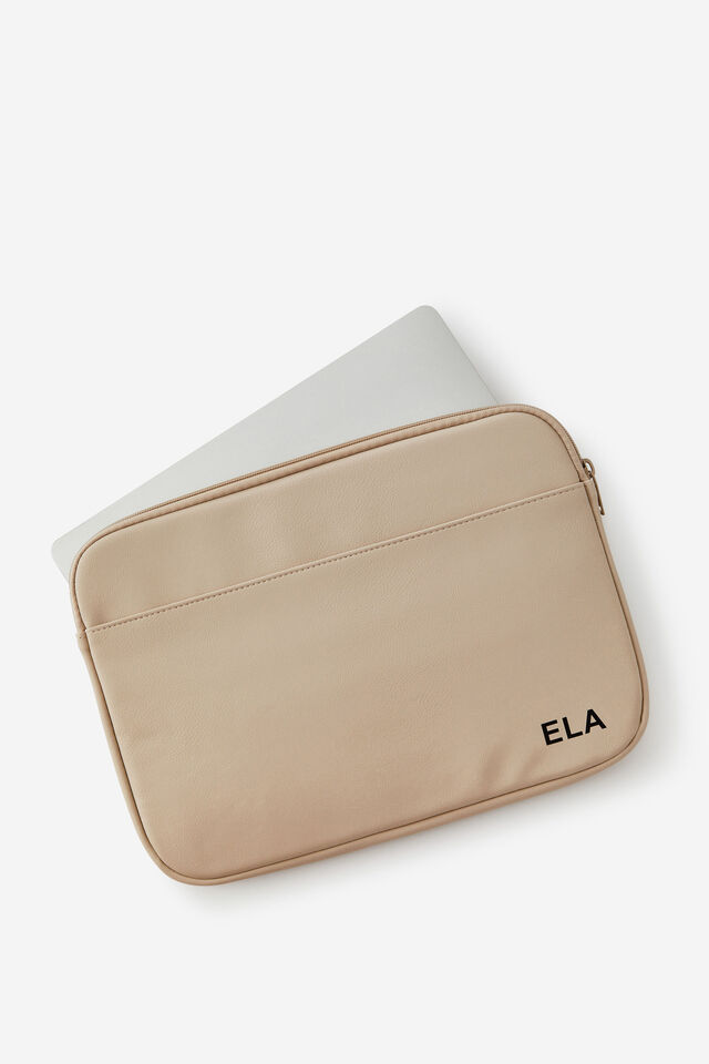 Personalised Core Laptop Cover 13 Inch, CHAI LATTE
