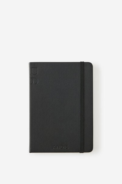 Personalised B6 Hard Cover Plain Notebook, BLACK
