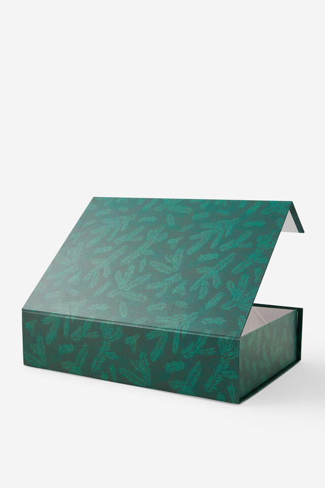 Large Magnetic Flat Pack Box, GREEN & PINK BOWS