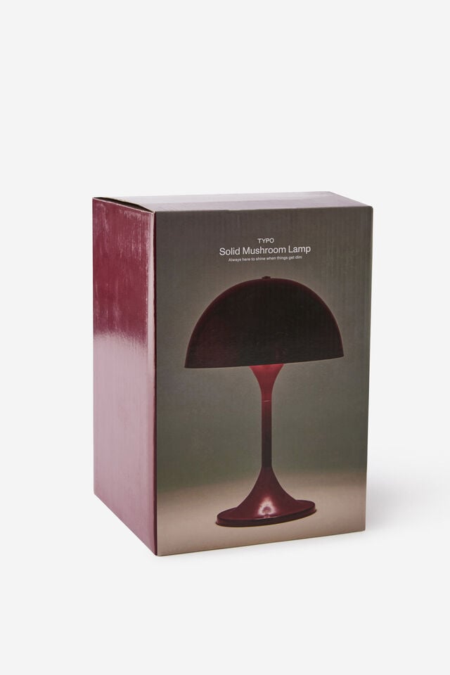 Solid Mushroom Lamp, CABERNET