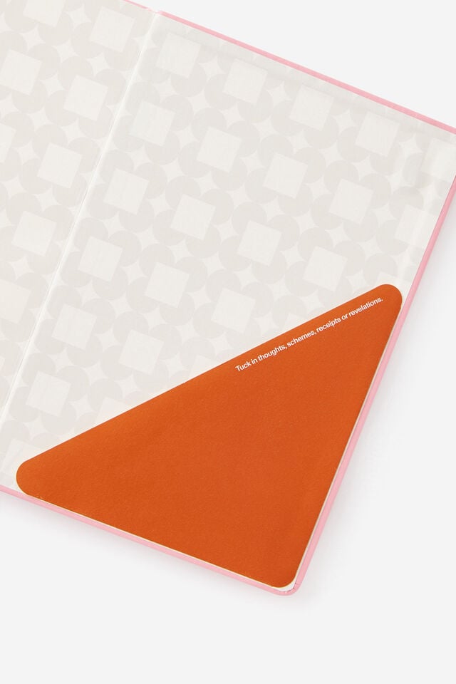 A5 Hard Cover Lined Notebook, BLOOM PL DEBOSS STRAWBERRY MILK
