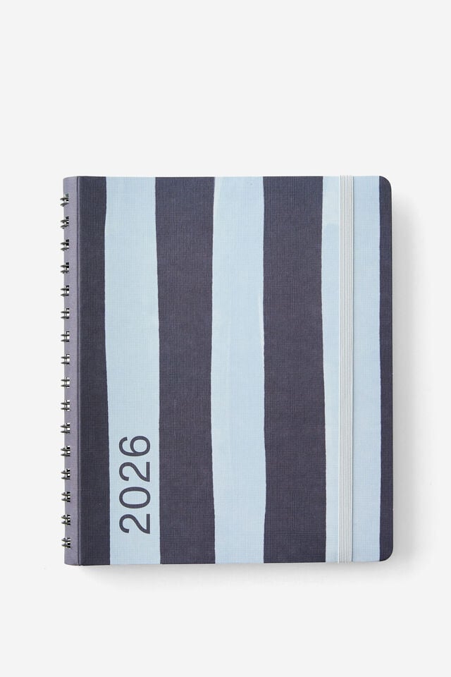 2026 Goals Weekly Planner, Navy Stripe