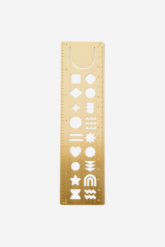 15Cm Metal Stencil Ruler, ICONS