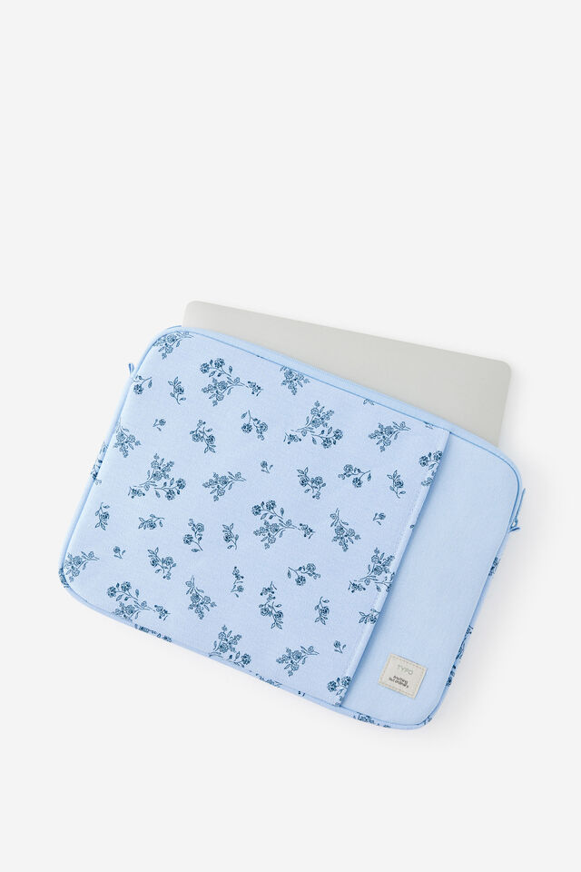Campus 14 Inch Laptop Case, BOUQUET DITSY STRIPE / BLUE SKIES