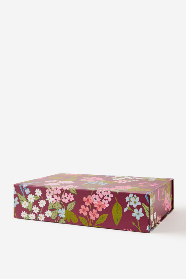 Large Magnetic Flat Pack Box, CABERNET WILDFLOWER