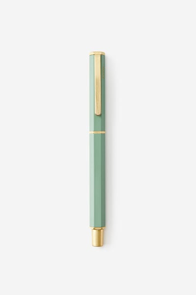 Hexagonal Rollerball Capped Pen, TYPO GREEN